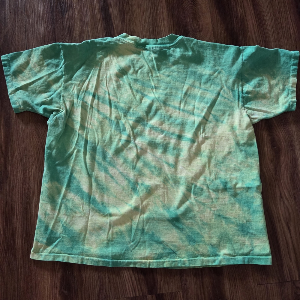 Vintage Grateful Dead Hanes Beefy T Tie-Dye T-Shirt - Green and Yellow - Picture 6 of 6
